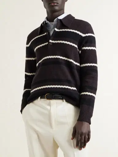 NN07 Alfie 60019 Striped Organic Cotton Polo Shirt - Men | Thumbnail 3 NN07 Alfie 60019 Striped Organic Cotton Polo Shirt - Men | Thumbnail 3