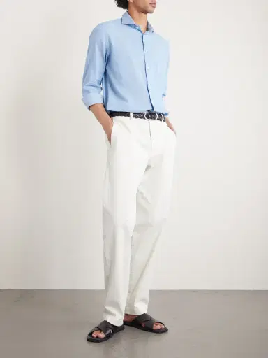 FEDELI Sean Cotton-Chambray Shirt - Men | Thumbnail 2 FEDELI Sean Cotton-Chambray Shirt - Men | Thumbnail 2