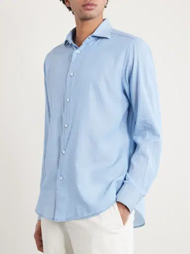 FEDELI Sean Cotton-Chambray Shirt - Men | Thumbnail 3 FEDELI Sean Cotton-Chambray Shirt - Men | Thumbnail 3