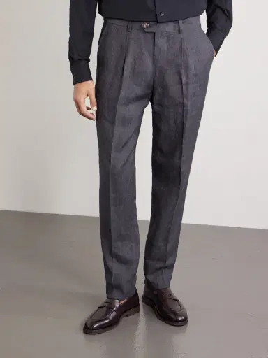 Brunello Cucinelli Slim-Fit Pleated Linen Suit Trousers - Men | Thumbnail 3 Brunello Cucinelli Slim-Fit Pleated Linen Suit Trousers - Men | Thumbnail 3