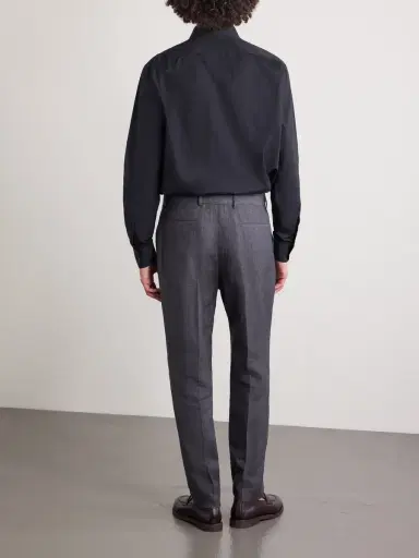 Brunello Cucinelli Slim-Fit Pleated Linen Suit Trousers - Men | Thumbnail 4 Brunello Cucinelli Slim-Fit Pleated Linen Suit Trousers - Men | Thumbnail 4