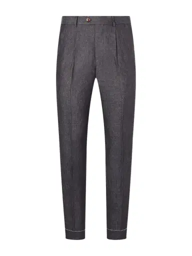 Brunello Cucinelli Slim-Fit Pleated Linen Suit Trousers - Men | Thumbnail 1 Brunello Cucinelli Slim-Fit Pleated Linen Suit Trousers - Men | Thumbnail 1