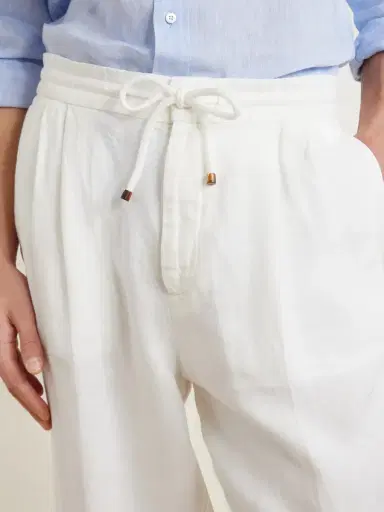 Brunello Cucinelli Tapered Pleated Linen-Twill Drawstring Trousers - Men | Thumbnail 5 Brunello Cucinelli Tapered Pleated Linen-Twill Drawstring Trousers - Men | Thumbnail 5