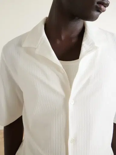 Brunello Cucinelli Camp-Collar Herringbone Cotton and Silk-Blend Shirt - Men | Thumbnail 4 Brunello Cucinelli Camp-Collar Herringbone Cotton and Silk-Blend Shirt - Men | Thumbnail 4