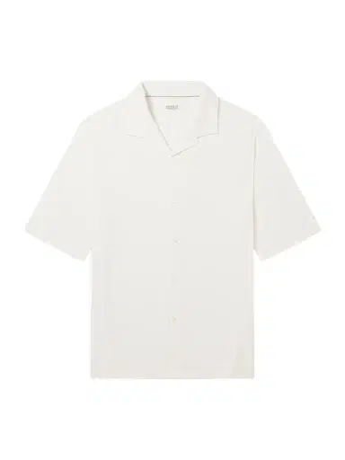 Brunello Cucinelli Camp-Collar Herringbone Cotton and Silk-Blend Shirt - Men | Thumbnail 1 Brunello Cucinelli Camp-Collar Herringbone Cotton and Silk-Blend Shirt - Men | Thumbnail 1