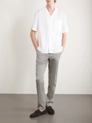 ELEVENTY Straight-Leg Pleated Stretch Cotton and Silk-Blend Trousers - Men | Thumbnail 2 ELEVENTY Straight-Leg Pleated Stretch Cotton and Silk-Blend Trousers - Men | Thumbnail 2