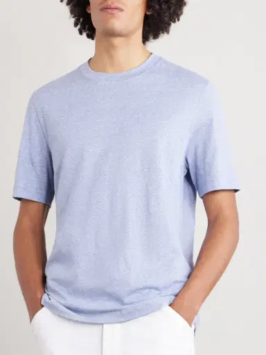 Brunello Cucinelli Slub Linen and Cotton-Blend Jersey T-Shirt - Men | Thumbnail 3 Brunello Cucinelli Slub Linen and Cotton-Blend Jersey T-Shirt - Men | Thumbnail 3