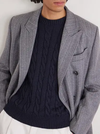 dunhill Cable-Knit Cotton Sweater - Men | Thumbnail 5 dunhill Cable-Knit Cotton Sweater - Men | Thumbnail 5