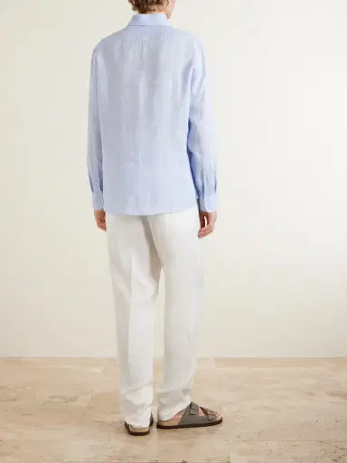 Brunello Cucinelli Cutaway-Collar Linen Shirt - Men | Thumbnail 4 Brunello Cucinelli Cutaway-Collar Linen Shirt - Men | Thumbnail 4