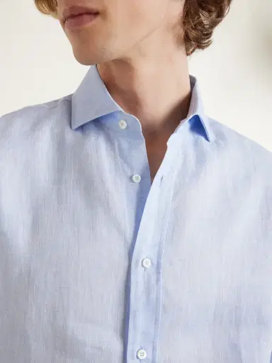 Brunello Cucinelli Cutaway-Collar Linen Shirt - Men | Thumbnail 5 Brunello Cucinelli Cutaway-Collar Linen Shirt - Men | Thumbnail 5