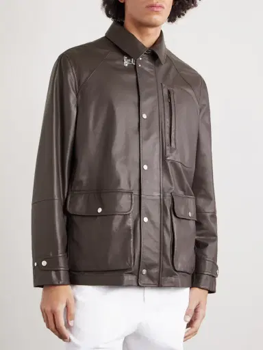 Brunello Cucinelli Leather Jacket - Men | Thumbnail 3 Brunello Cucinelli Leather Jacket - Men | Thumbnail 3