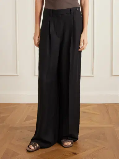 Brunello Cucinelli Pleated Woven Wide-leg Pants | Thumbnail 3 Brunello Cucinelli Pleated Woven Wide-leg Pants | Thumbnail 3