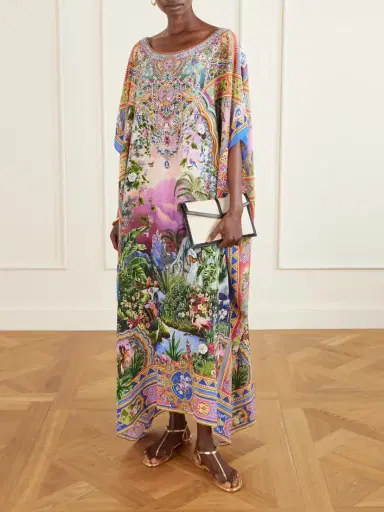 Camilla Crystal-embellished Printed Silk Crepe De Chine Kaftan | Thumbnail 2 Camilla Crystal-embellished Printed Silk Crepe De Chine Kaftan | Thumbnail 2
