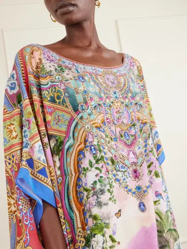Camilla Crystal-embellished Printed Silk Crepe De Chine Kaftan | Thumbnail 5 Camilla Crystal-embellished Printed Silk Crepe De Chine Kaftan | Thumbnail 5