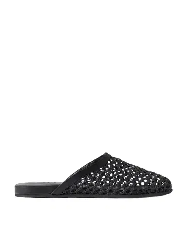 Ancient Greek Sandals The Slipper Leather-trimmed Mesh Mules | Thumbnail 1 Ancient Greek Sandals The Slipper Leather-trimmed Mesh Mules | Thumbnail 1