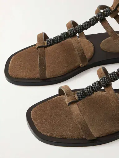 Brunello Cucinelli Bead-embellished Suede Slingback Sandals | Thumbnail 5 Brunello Cucinelli Bead-embellished Suede Slingback Sandals | Thumbnail 5