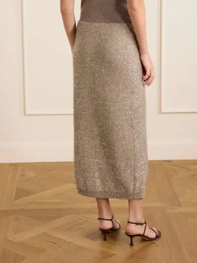 Brunello Cucinelli Sequined Knitted Midi Skirt | Thumbnail 4 Brunello Cucinelli Sequined Knitted Midi Skirt | Thumbnail 4