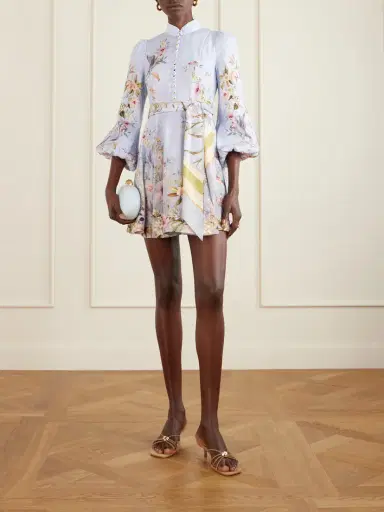 Zimmermann Rebellion Belted Printed Linen Mini Dress | Thumbnail 2 Zimmermann Rebellion Belted Printed Linen Mini Dress | Thumbnail 2