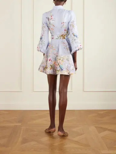 Zimmermann Rebellion Belted Printed Linen Mini Dress | Thumbnail 3 Zimmermann Rebellion Belted Printed Linen Mini Dress | Thumbnail 3