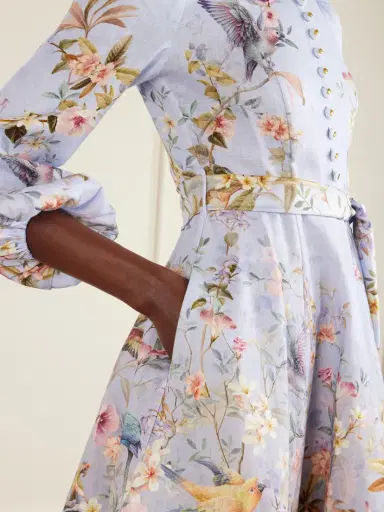 Zimmermann Rebellion Belted Printed Linen Mini Dress | Thumbnail 4 Zimmermann Rebellion Belted Printed Linen Mini Dress | Thumbnail 4