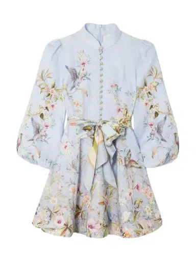 Zimmermann Rebellion Belted Printed Linen Mini Dress | Thumbnail 1 Zimmermann Rebellion Belted Printed Linen Mini Dress | Thumbnail 1