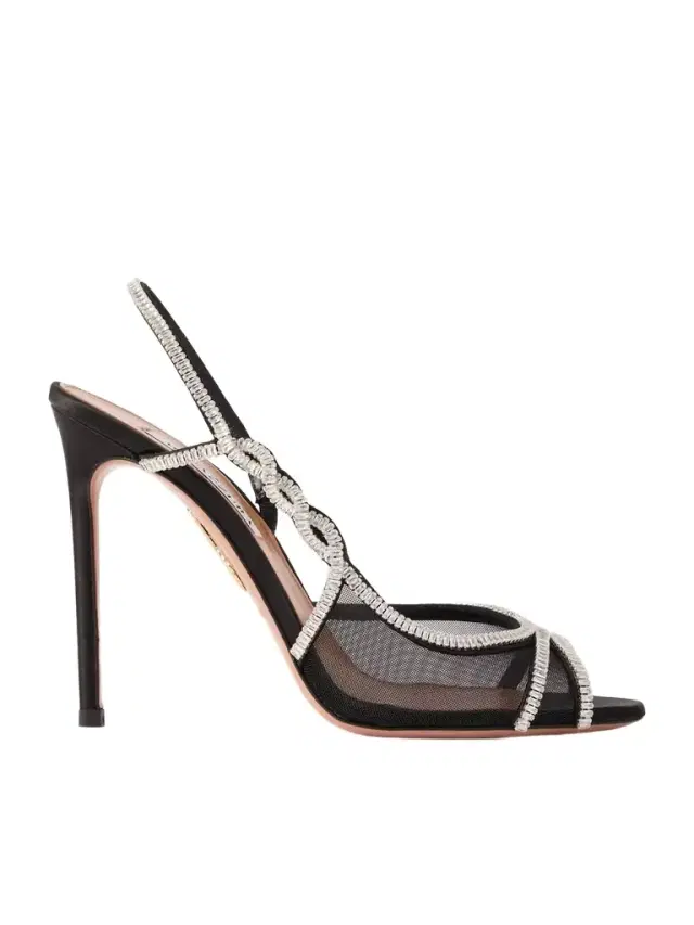 105 Crystal-embellished Mesh Slingback Sandals 105 Crystal-embellished Mesh Slingback Sandals