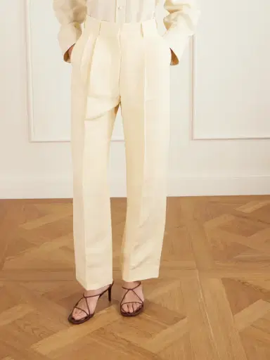 Blazé Milano Savannah Pleated Linen And Silk-blend Straight-leg Pants | Thumbnail 3 Blazé Milano Savannah Pleated Linen And Silk-blend Straight-leg Pants | Thumbnail 3