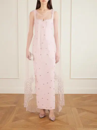 Clio Peppiatt Moonray Scalloped Embellished Tulle Cape | Thumbnail 2 Clio Peppiatt Moonray Scalloped Embellished Tulle Cape | Thumbnail 2