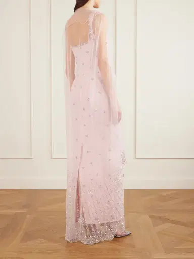 Clio Peppiatt Moonray Scalloped Embellished Tulle Cape | Thumbnail 3 Clio Peppiatt Moonray Scalloped Embellished Tulle Cape | Thumbnail 3