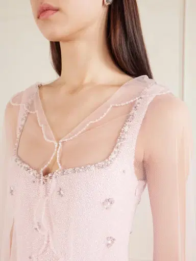 Clio Peppiatt Moonray Scalloped Embellished Tulle Cape | Thumbnail 4 Clio Peppiatt Moonray Scalloped Embellished Tulle Cape | Thumbnail 4