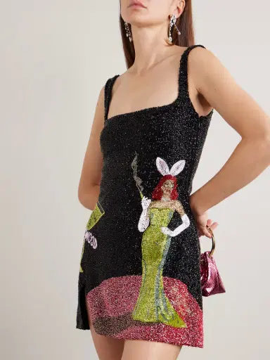 Clio Peppiatt Bunny Embellished Stretch-mesh Mini Dress | Thumbnail 3 Clio Peppiatt Bunny Embellished Stretch-mesh Mini Dress | Thumbnail 3
