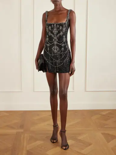Clio Peppiatt Crystal-embellished Beaded Mesh Mini Dress | Thumbnail 2 Clio Peppiatt Crystal-embellished Beaded Mesh Mini Dress | Thumbnail 2