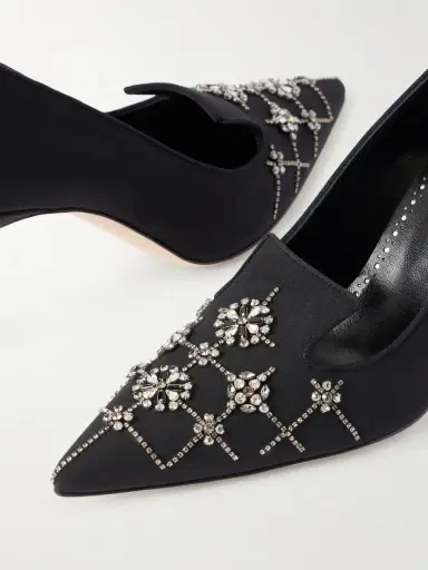 Manolo Blahnik Ralypla 70 Embellished Crepe De Chine Pumps | Thumbnail 5 Manolo Blahnik Ralypla 70 Embellished Crepe De Chine Pumps | Thumbnail 5