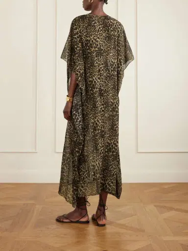 Nili Lotan Erica Leopard-print Silk Crepe De Chine Kaftan | Thumbnail 3 Nili Lotan Erica Leopard-print Silk Crepe De Chine Kaftan | Thumbnail 3