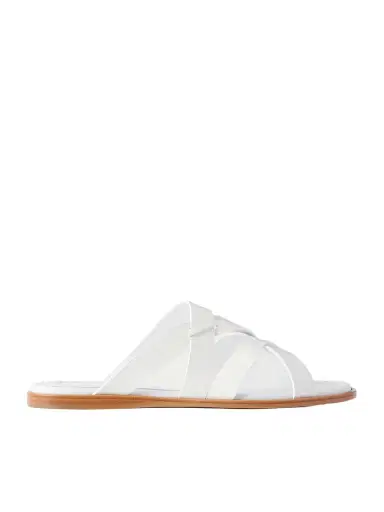 Manolo Blahnik Marvina Leather Slides | Thumbnail 1 Manolo Blahnik Marvina Leather Slides | Thumbnail 1