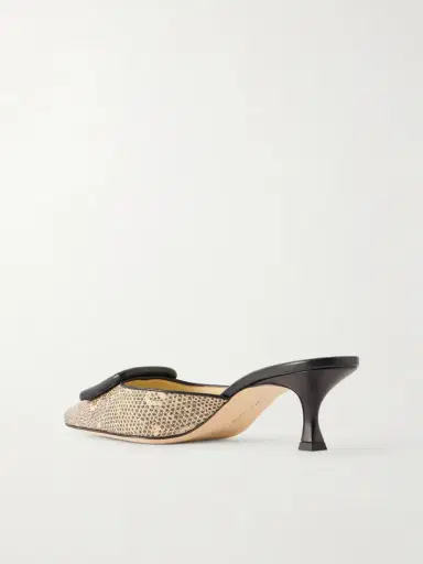 Manolo Blahnik Maysalebi 50 Lizard-effect Leather Mules | Thumbnail 3 Manolo Blahnik Maysalebi 50 Lizard-effect Leather Mules | Thumbnail 3