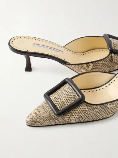 Manolo Blahnik Maysalebi 50 Lizard-effect Leather Mules | Thumbnail 5 Manolo Blahnik Maysalebi 50 Lizard-effect Leather Mules | Thumbnail 5