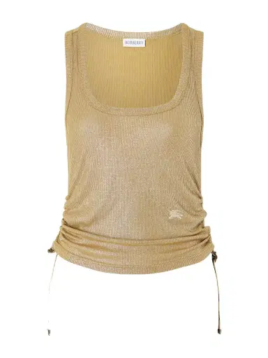 Burberry Ruched Ribbed Jersey Tank Top | Thumbnail 1 Burberry Ruched Ribbed Jersey Tank Top | Thumbnail 1