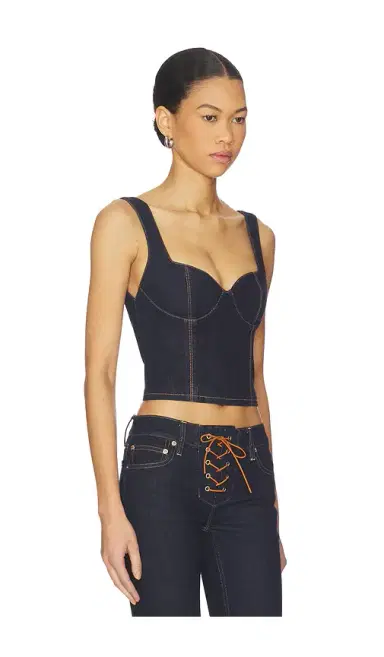 Alice + Olivia Alice + Olivia Ava Sweetheart Denim Bustier | Thumbnail 2 Alice + Olivia Alice + Olivia Ava Sweetheart Denim Bustier | Thumbnail 2