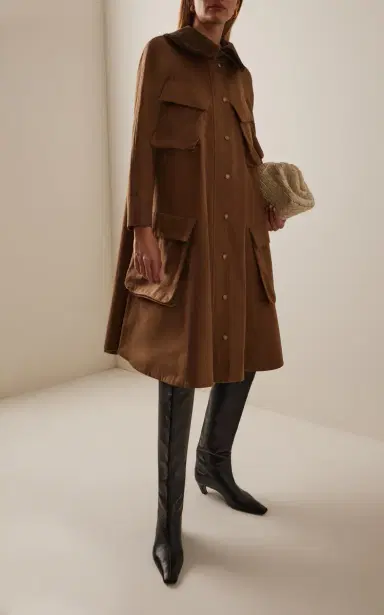 A.W.A.K.E. MODE Pocket-Detailed Flared Cotton Gabardine Trench Coat | Thumbnail 2 A.W.A.K.E. MODE Pocket-Detailed Flared Cotton Gabardine Trench Coat | Thumbnail 2