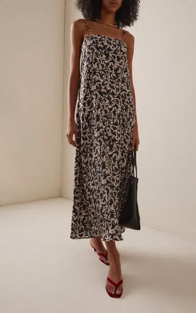 Asceno Melfi Flared Silk Maxi Dress | Thumbnail 2 Asceno Melfi Flared Silk Maxi Dress | Thumbnail 2