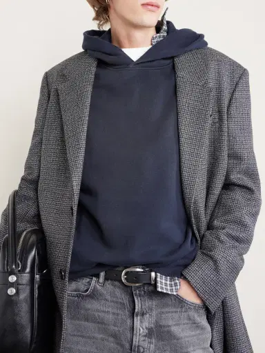 Acne Studios Franziska Garment-Dyed Distressed Logo-Print Cotton-Blend Jersey Hoodie - Men | Thumbnail 5 Acne Studios Franziska Garment-Dyed Distressed Logo-Print Cotton-Blend Jersey Hoodie - Men | Thumbnail 5