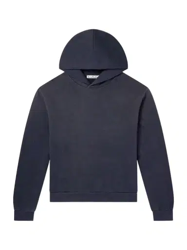 Acne Studios Franziska Garment-Dyed Distressed Logo-Print Cotton-Blend Jersey Hoodie - Men | Thumbnail 1 Acne Studios Franziska Garment-Dyed Distressed Logo-Print Cotton-Blend Jersey Hoodie - Men | Thumbnail 1
