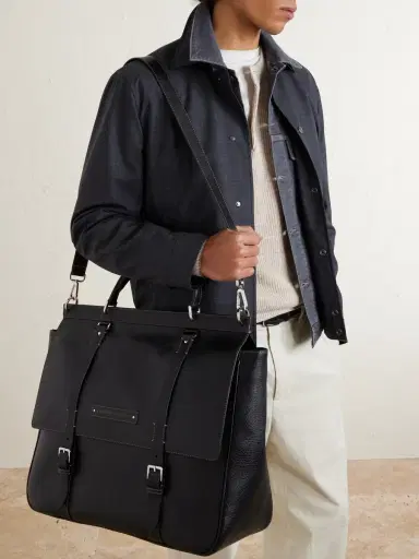 Brunello Cucinelli Full-Grain Leather Weekend Bag - Men | Thumbnail 3 Brunello Cucinelli Full-Grain Leather Weekend Bag - Men | Thumbnail 3