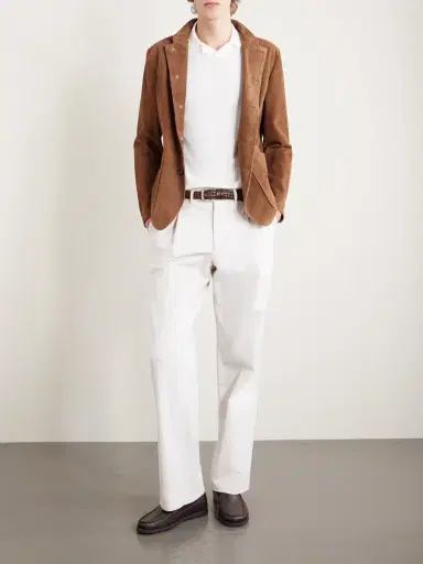 ELEVENTY Slim-Fit Mandarin Collar Suede Jacket - Men | Thumbnail 2 ELEVENTY Slim-Fit Mandarin Collar Suede Jacket - Men | Thumbnail 2