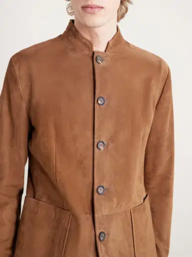 ELEVENTY Slim-Fit Mandarin Collar Suede Jacket - Men | Thumbnail 5 ELEVENTY Slim-Fit Mandarin Collar Suede Jacket - Men | Thumbnail 5
