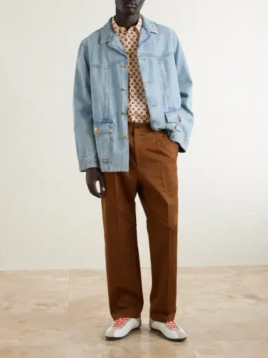 Valentino Garavani Straight-Leg Cotton-Gabardine Trousers - Men | Thumbnail 2 Valentino Garavani Straight-Leg Cotton-Gabardine Trousers - Men | Thumbnail 2