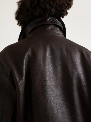 Saint Laurent Shearling-Trimmed Full-Grain Leather Jacket - Men | Thumbnail 6 Saint Laurent Shearling-Trimmed Full-Grain Leather Jacket - Men | Thumbnail 6