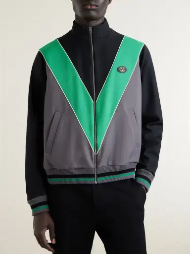 Valentino Garavani Logo-Appliquéd Jersey Track Jacket - Men | Thumbnail 3 Valentino Garavani Logo-Appliquéd Jersey Track Jacket - Men | Thumbnail 3