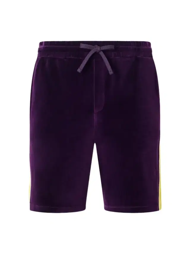 Slim-Fit Appliquéd Cotton-Blend Velvet Shorts - Men Slim-Fit Appliquéd Cotton-Blend Velvet Shorts - Men